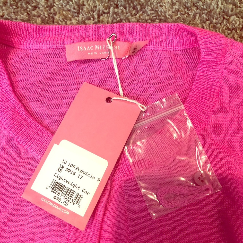 Isaac Mizrahi Popsicle Pink Cardigan